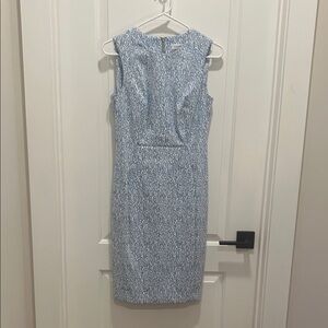 Calvin Klein Blue and White Sleeveless Midi Dress